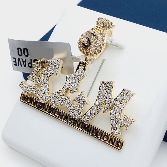 "14K Gold Plated Cubic Zircon Pendant, INUS1BR074 - Picture 2 of 5